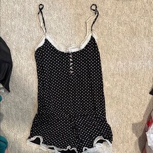 Victoria's Secret Black and White Polka Dot romper